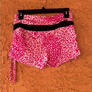 Pink leopard print  swim shorts